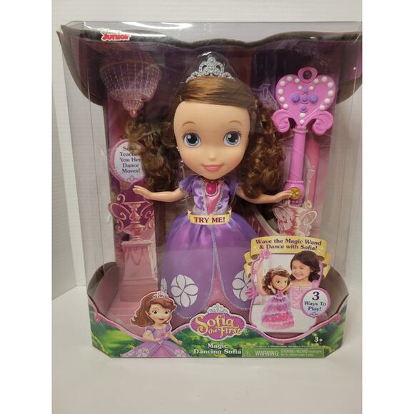 Disney Jr. Sofia the First Magic Dancing Sofia Doll with Magic Wand - New in Box - Picture 1 of 4